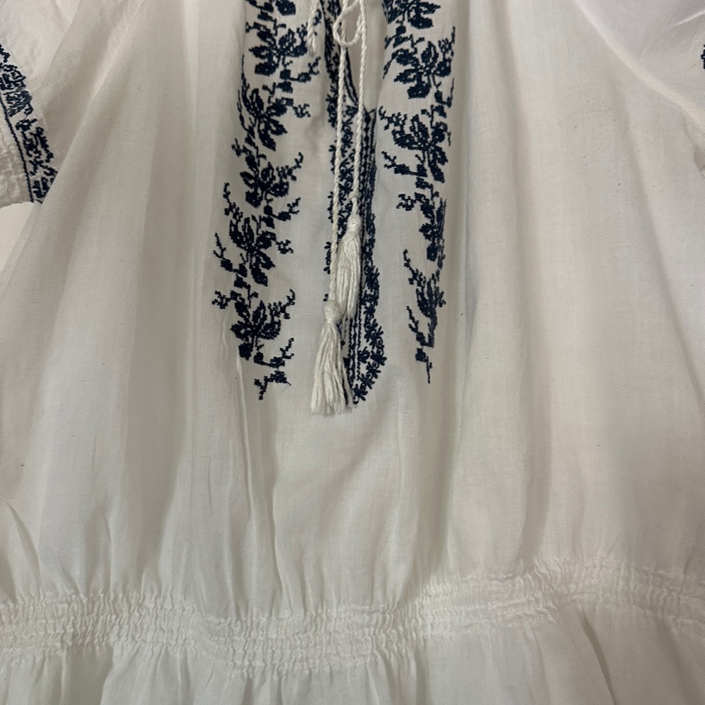 Embroidered Short Sleeve Peasant Top - Picture 3 of 8